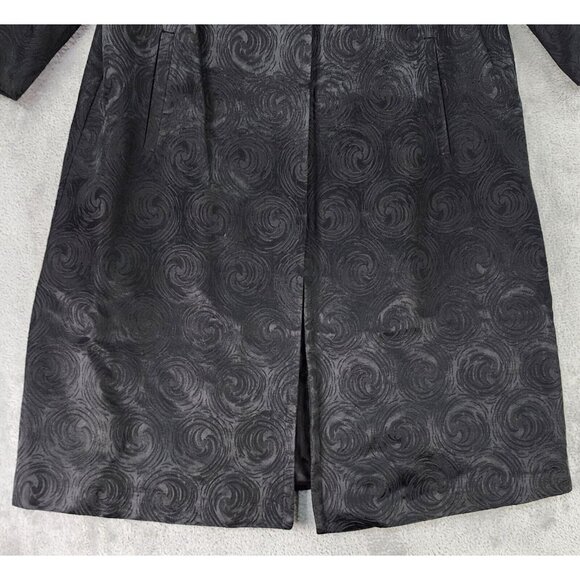 Womens Jacket Size 13-14 Black Van Swirl Pattern Long Sleeve Formal Evening Coat - Picture 8 of 11